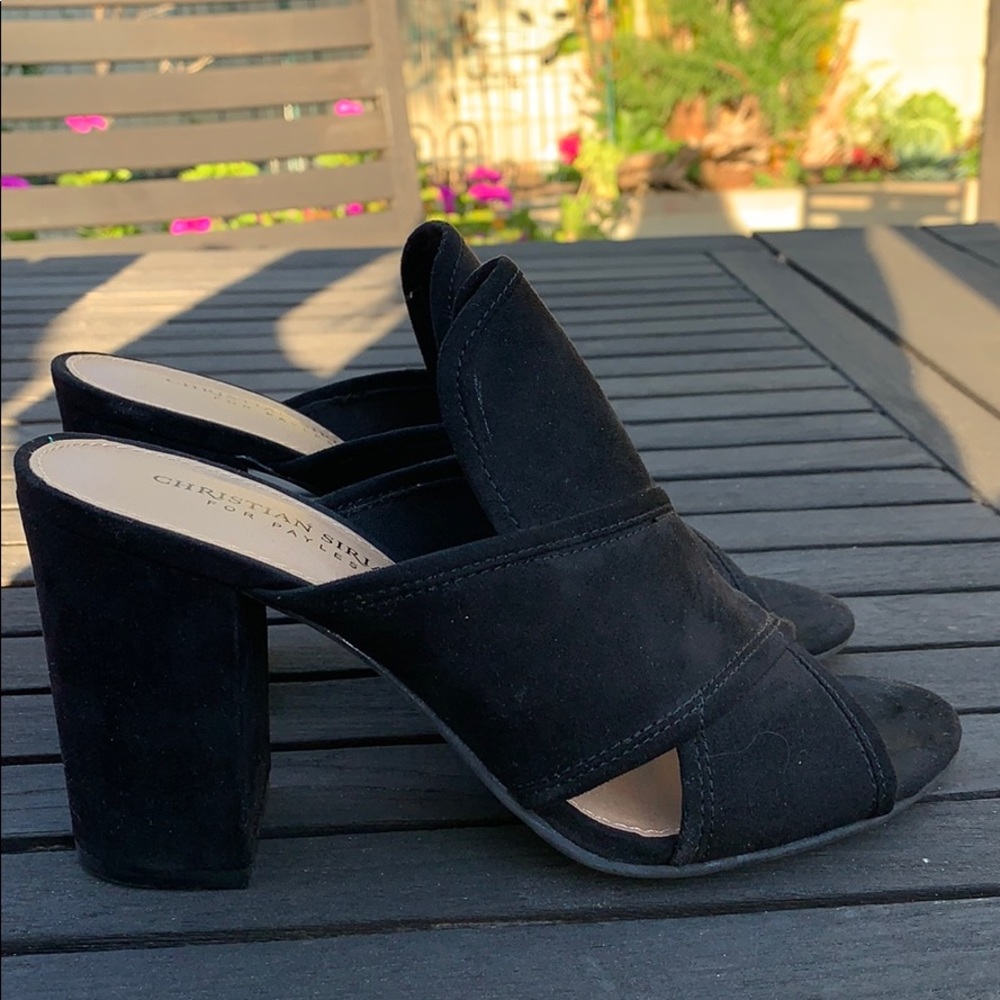 Black Chunky Heel Christian Siriano